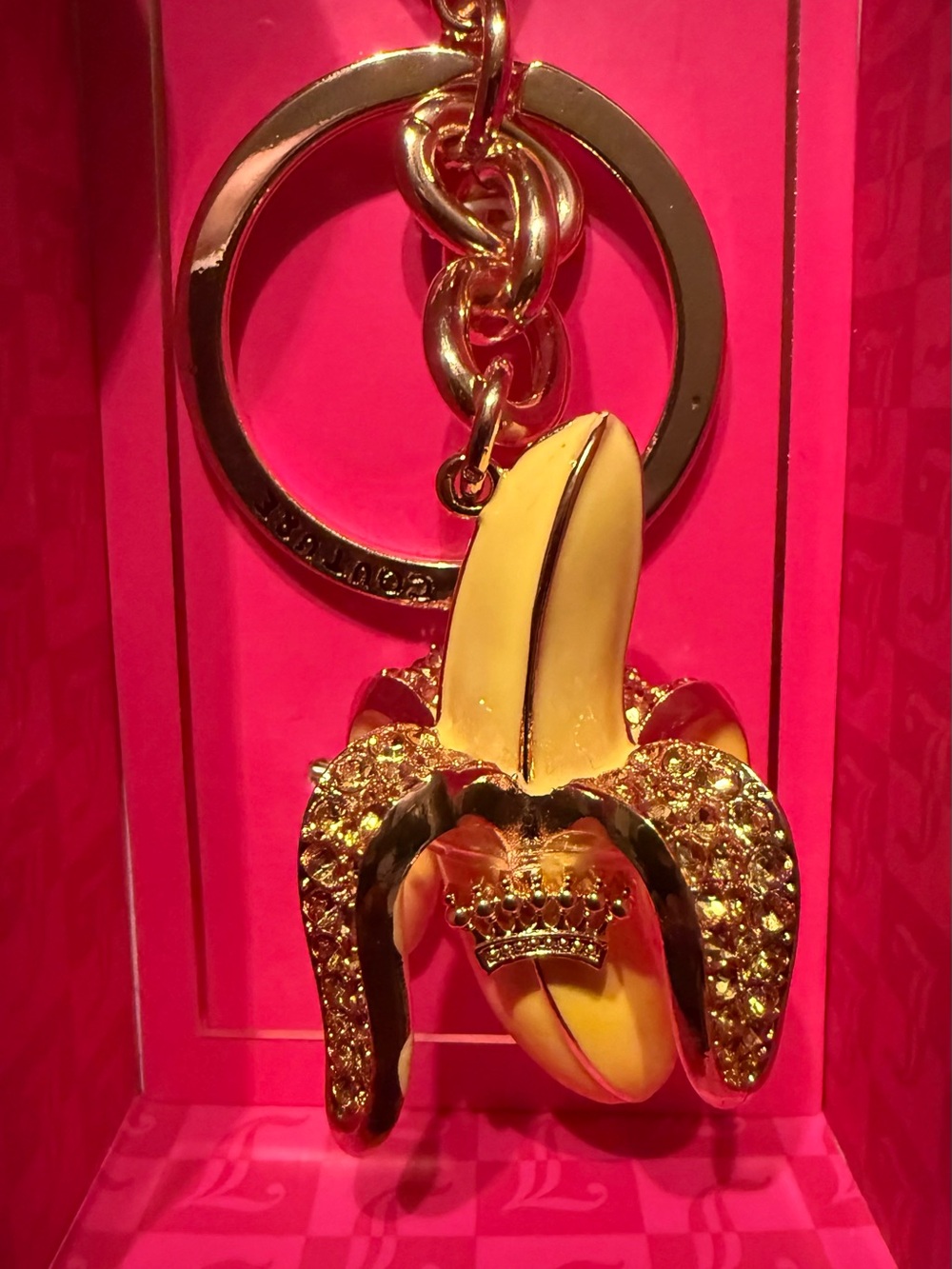 Juicy Couture Gold & Yellow Banana Charm Keychain